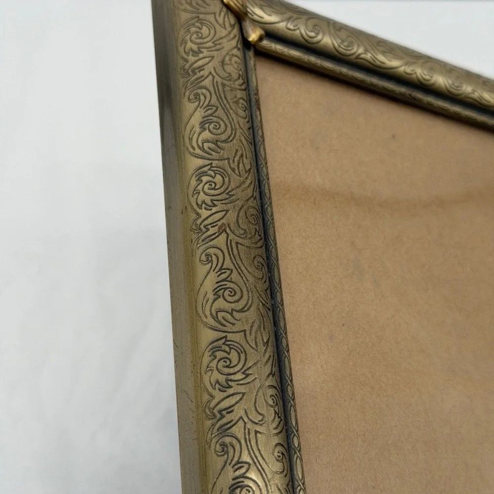 Picture Frame Ornate Gold Scroll Embossed Vintage Decor Filigree Baroque Elegant